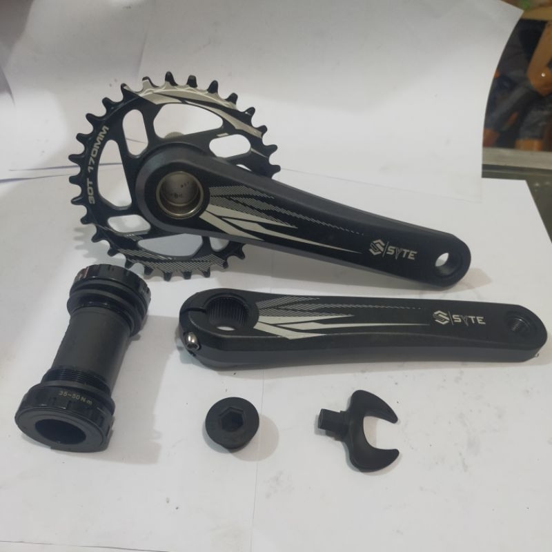 crankset single speed MTB ht2 merk syte 30t arm 170 narrow crank hollowtech 2 gir depan mtb