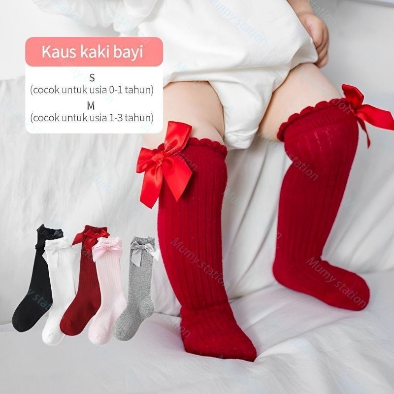 Kaos kaki panjang bayi pita