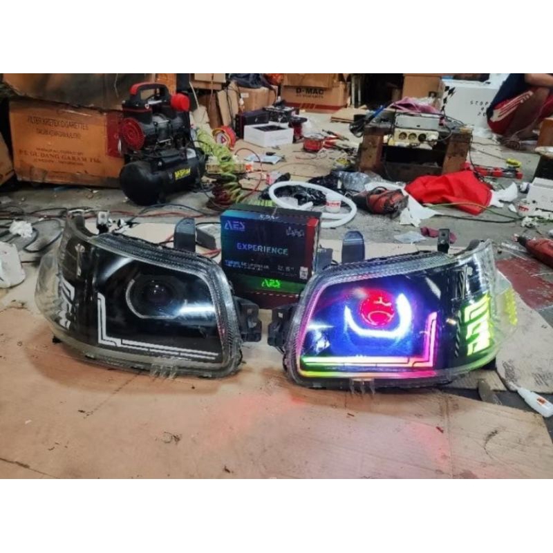Paketan Headlamp Grandmax full PROJI BILED AES Custom LEAZY RGB sein RUNNING