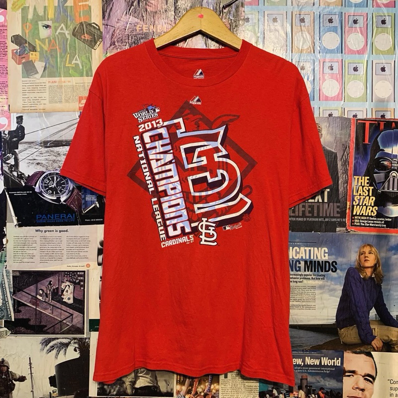Kaos/Tshirt MLB Baseball Majestic St. Louis Cardinals World Series 2013 Champions Original Rare