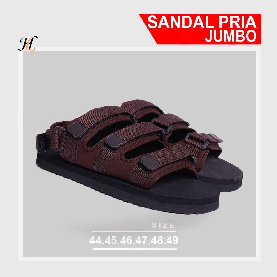 Zavat Brown 44-49 Big Size | Sandal Pria Jumbo Sendal Gunung Strap Alas Karet Anti Licin