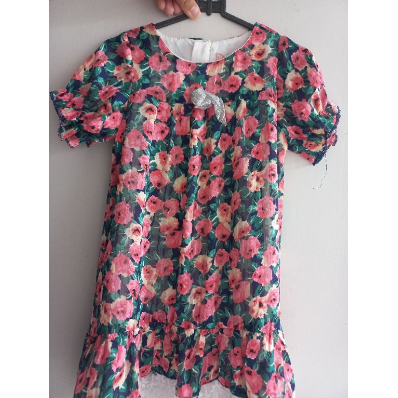 Preloved Dress Bunga anak King kids size 3-4 tahun