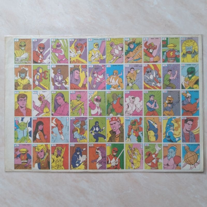 Gambar Umbul Kuno Jadul Lawas 50 Kotak Power Rangers 1980-1990 an - YN2048