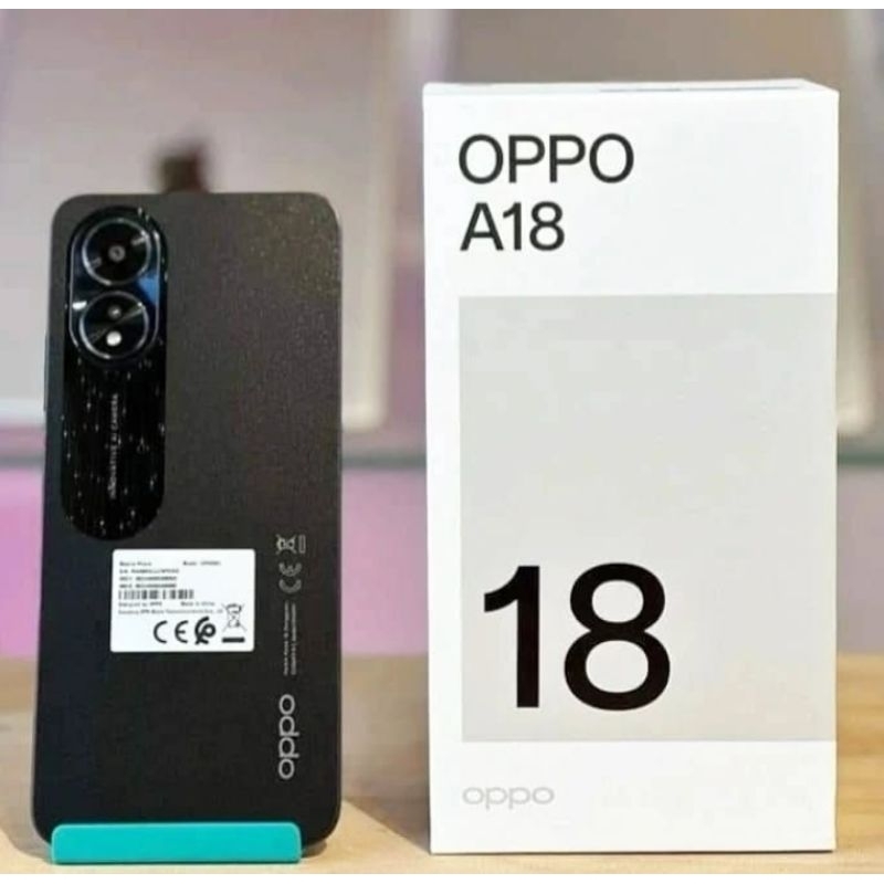 [BISA+COD]OPPO A18 hp murah  layar 5.5inch ram 6/128GB terbaru 2024 original 12+32MP HD original