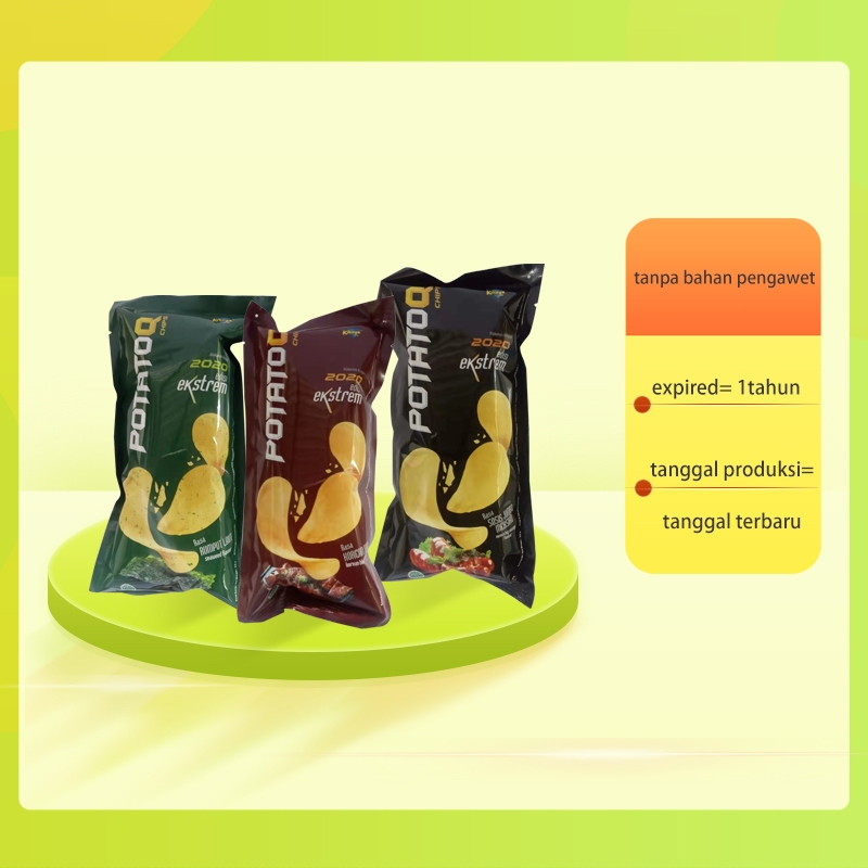 

SNACK MAKANANRINGAN VIRAL POTATOQ ISI 5PCS BERANEKA VARIAN RASA MAKANAN VIRAL BBQ SOSIS