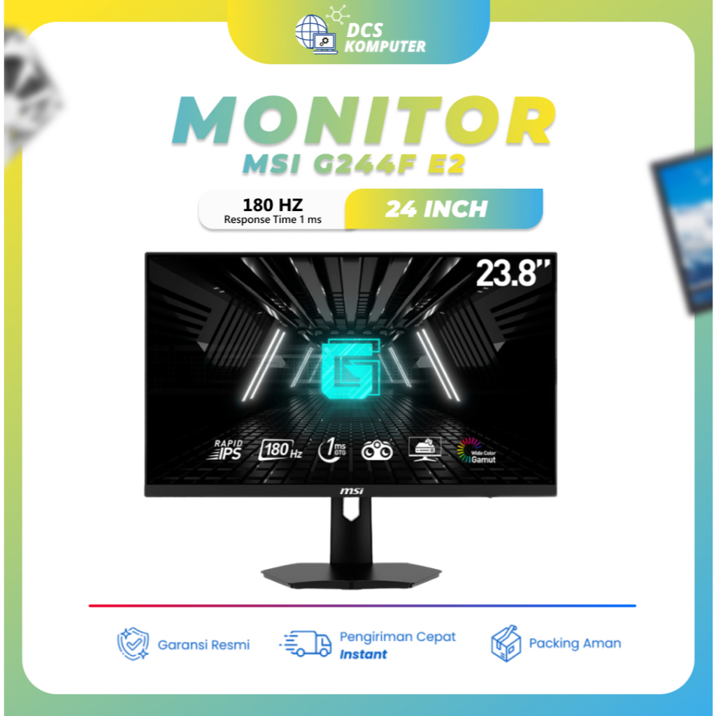 LED MONITOR GAMING MSI G244F E2 24" FHD 180Hz Flat - Monitor Gaming 24 inch 180Hz