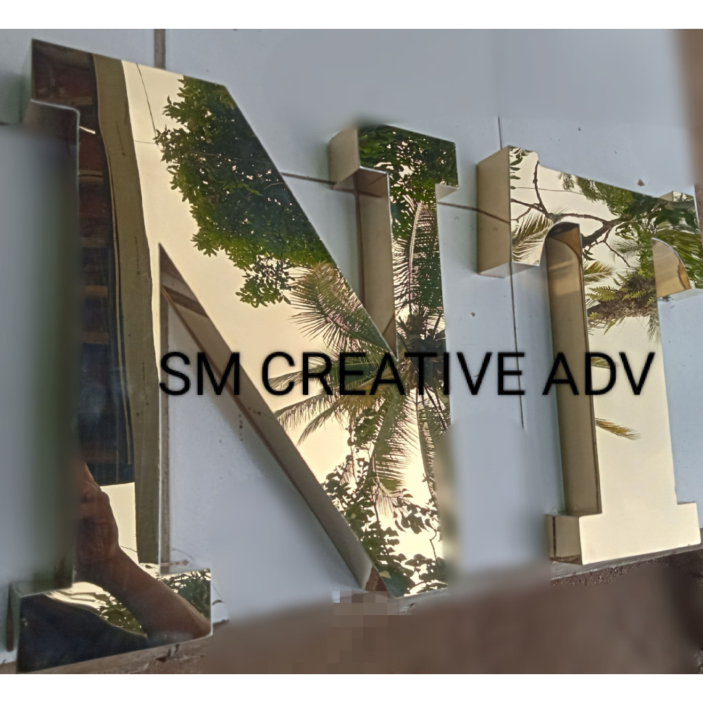 Huruf Timbul Stainless Gold Mirror 201