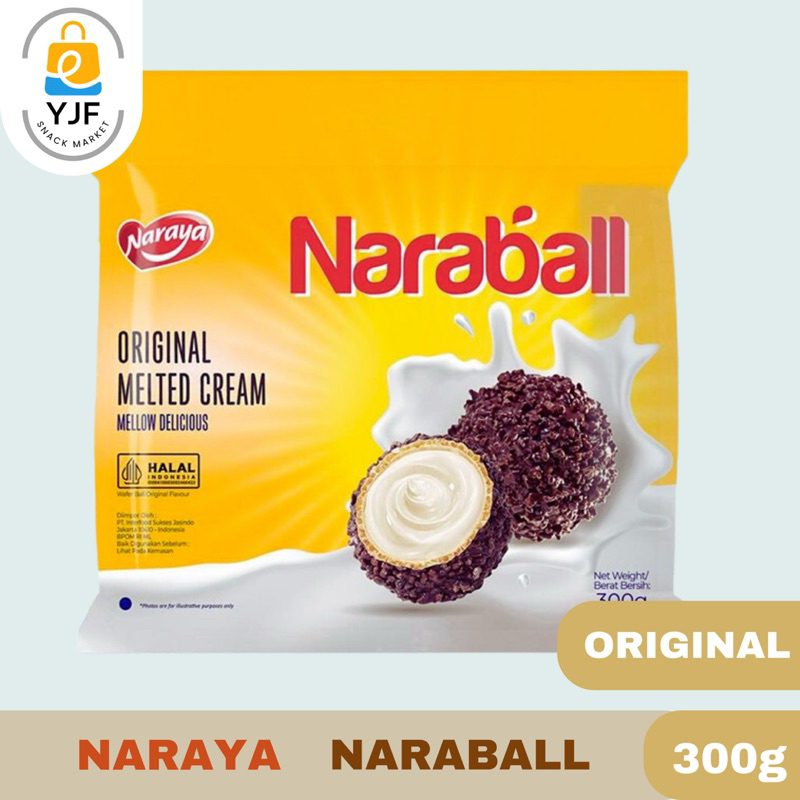 

Naraya Naraball Original / Biskuit Wafer ball isi Coklat Krim Lumer / Naraball Melted Cream - 300g