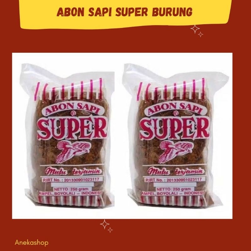 

Abon sapi super cap burung 250 gram