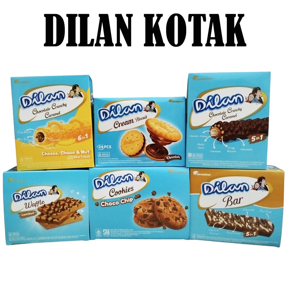 

DILAN WAFFLE / BAR / CHOCOLATE CRUNCHY CARAMEL / COOKIES / CREAM BISKUIT KOTAK