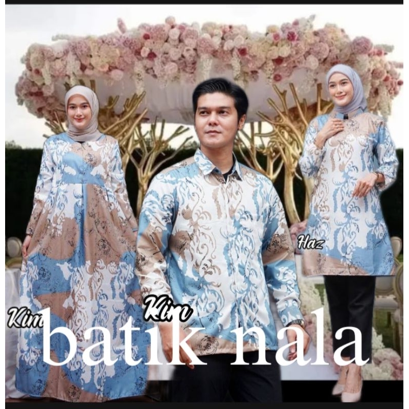 MOTIF VANILLA  BAJU BATIK COUPLE PASANGAN SIZE M L XL XXL