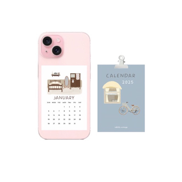 

[TALULAVINTAGE] Kalender mini 2025 / Kalender Phone Case / Kalender Desk