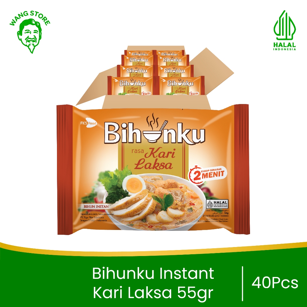

Bihunku Instant - Kari Laksa - 1 Karton - 40 Pcs - 55gr