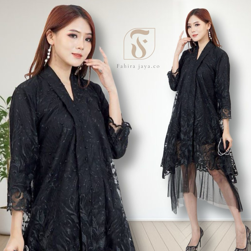 Dheefa - MIDDI DRESS PRICILIA TILLE PEARL BUSUI FRIENDLY / DRESS PESTA / KEBAYA MODERN / ATASAN TUNI