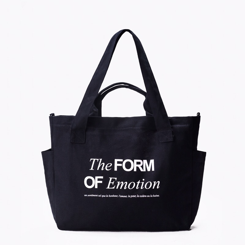 Totebag Kamensens - The Form of Emotion Black - Tas Laptop / Tas Kuliah / Tas Kerja / Tote Bag Retsl
