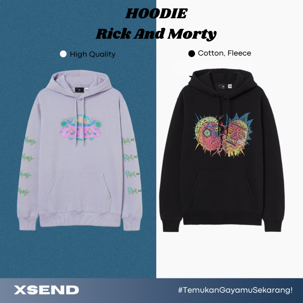 Hoodie HM Rick And Morty Black And Purple