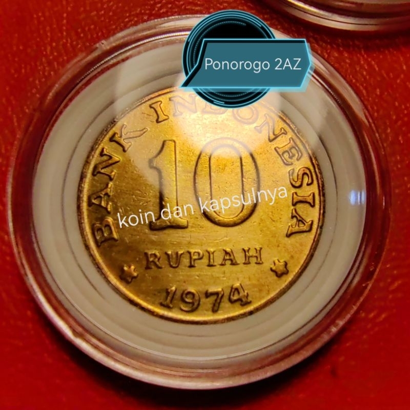 10 rupiah tabanas kuning 1974 pelindung asli