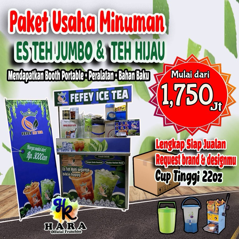 FRANCHISE/PAKET USAHA MINUMAN ES TEH KHAS SOLO & ES TEH HIJAU LENGKAP TERMURAH