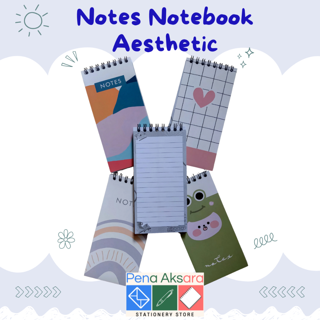 

Notes Notebook Aesthetic 100 Halaman Polos / Garis / Titik / Kotak - Buku Diary / Jurnal / Catatan