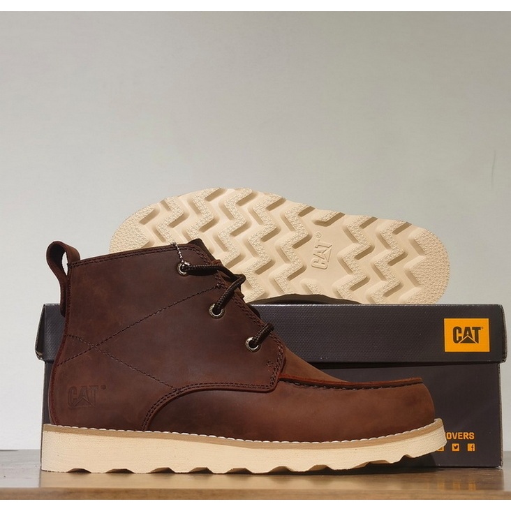 Sepatu Caterpillar Pria Work Genuine Leather Boots Shoes 12091039
