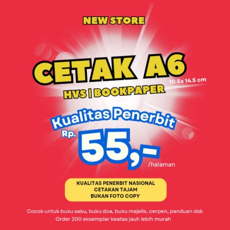 Cetak Buku saku A6 | Hitam Putih | HVS / Bookpaper