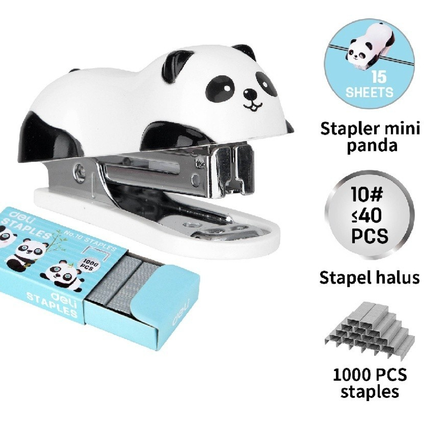 

DELI - E0453 Hekter-Panda Mini Stapler #10 w/staples Black/white