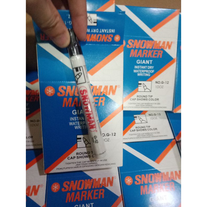 

spidol snowman pemanen G12 warna hitam 1kotakisi 12pcs. harga perdus 1 dus isi 60kotak