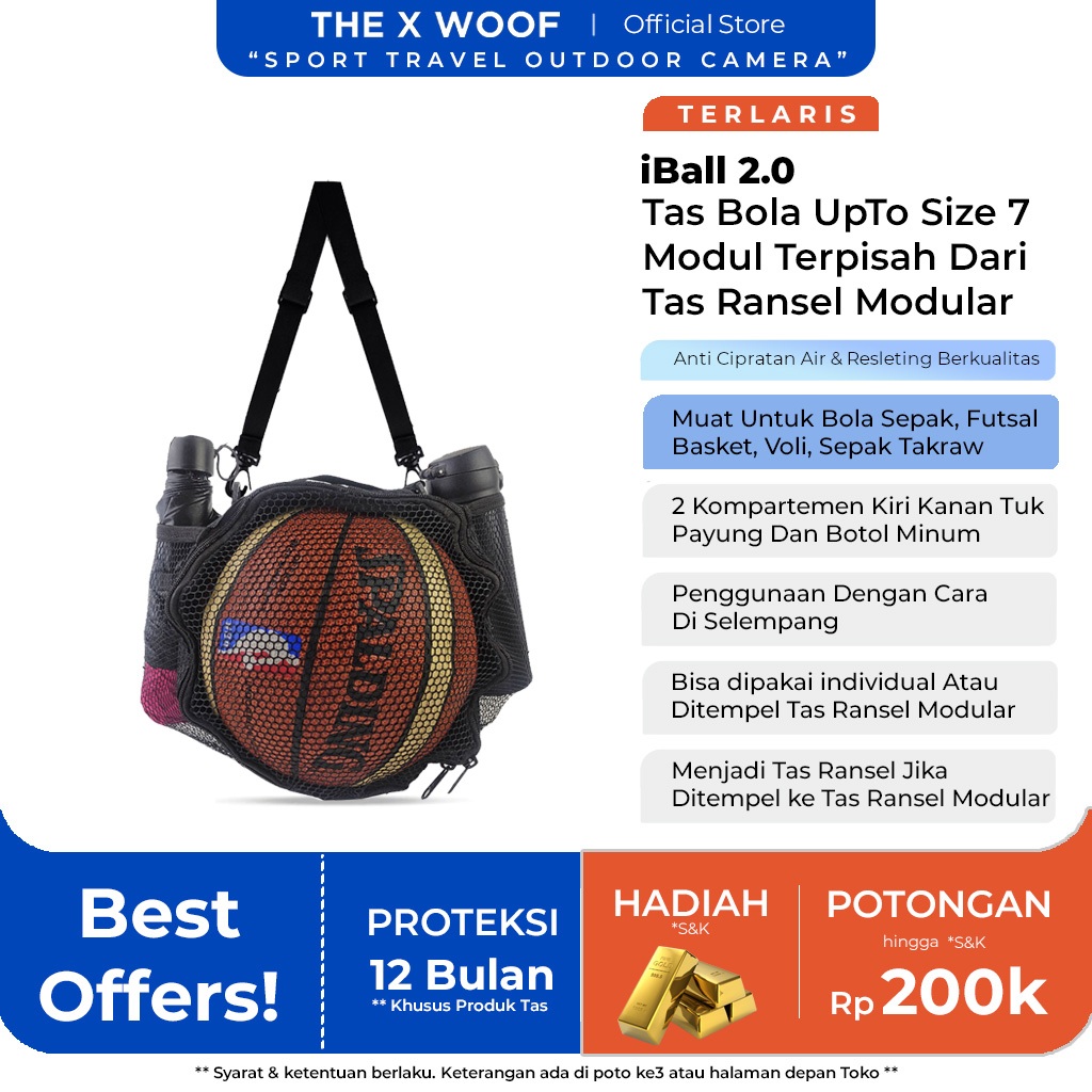 Tas Bola Basket Tas Sepak Bola Tas Futsal Tas Bola Voli The X Woof iBall2