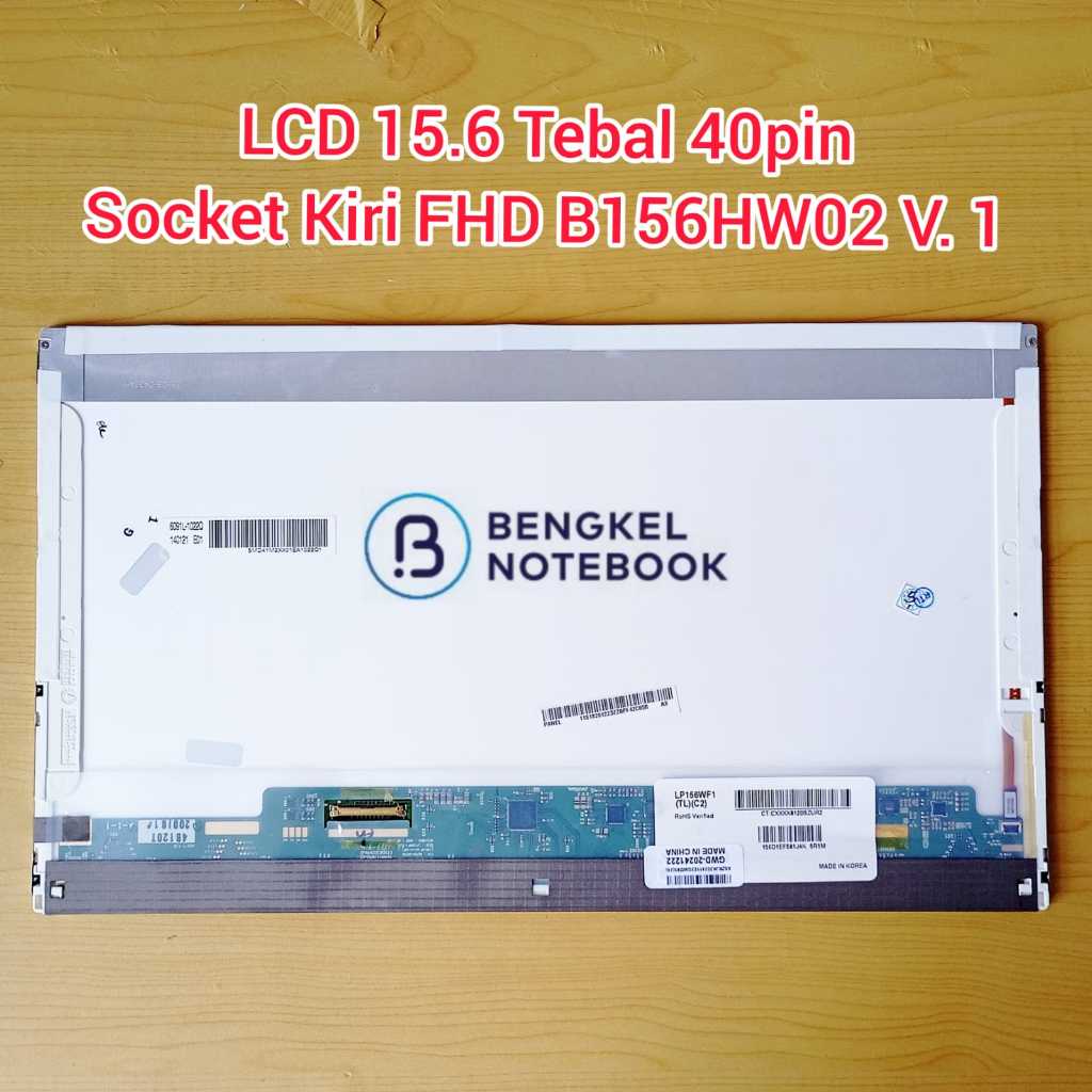 LCD 15.6” Tebal B156HW02 V.1 B156HW02 V1 LP156WF1 TLC1 1920x1080 FHD 40pin