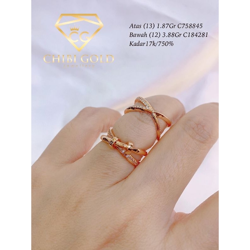 CHIBI GOLD -Cincin silang 750 kadar 17K - Chibi gold
