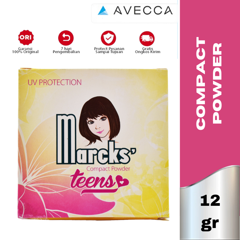 Marcks’ Compact Powder Teens Invisible 12 gr / Bedak Padat / Face Powder