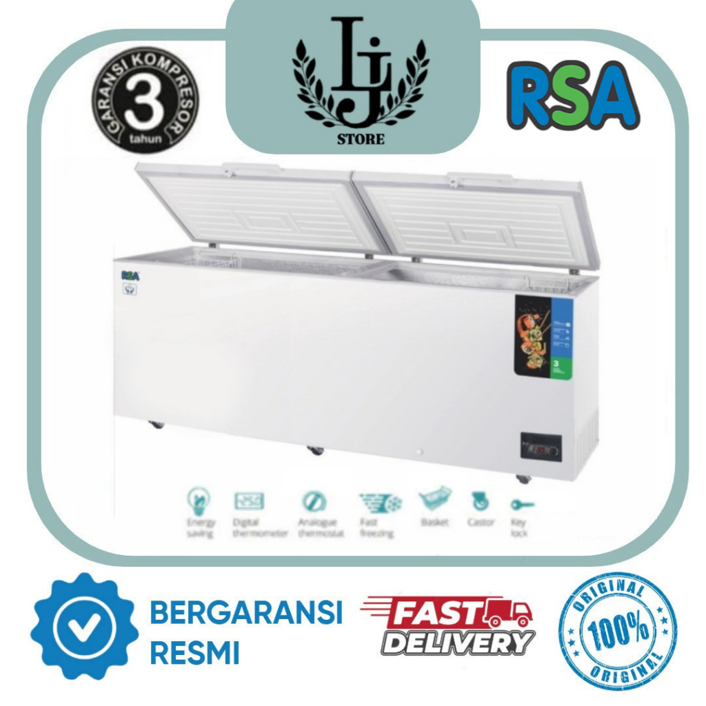 Chest Freezer RSA CF750 / CF1200 Freezer Box RSA Lemari Pembeku RSA