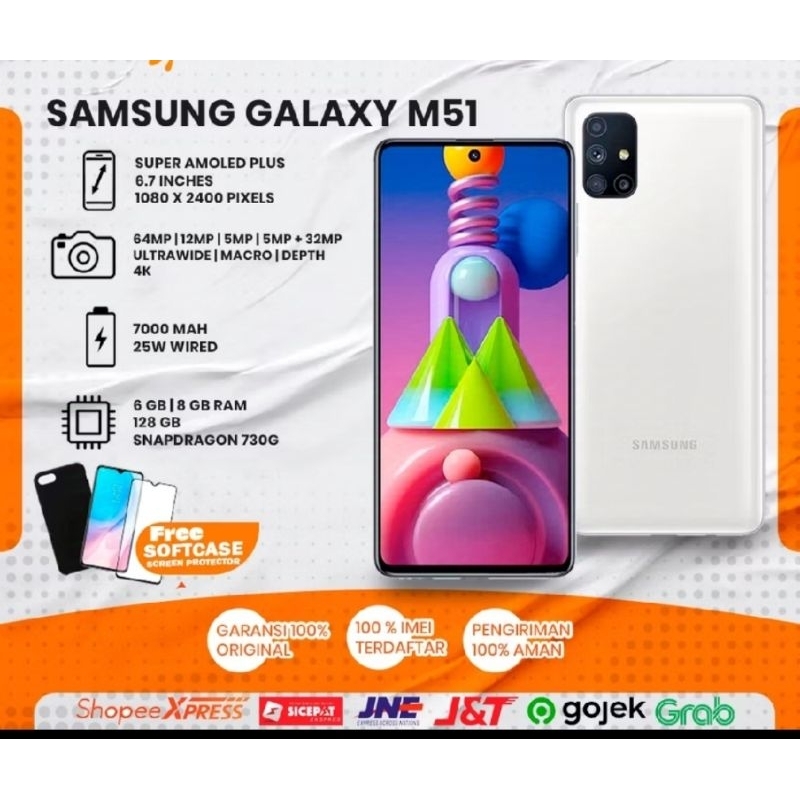 Samsung m51 second murah original berkualitas