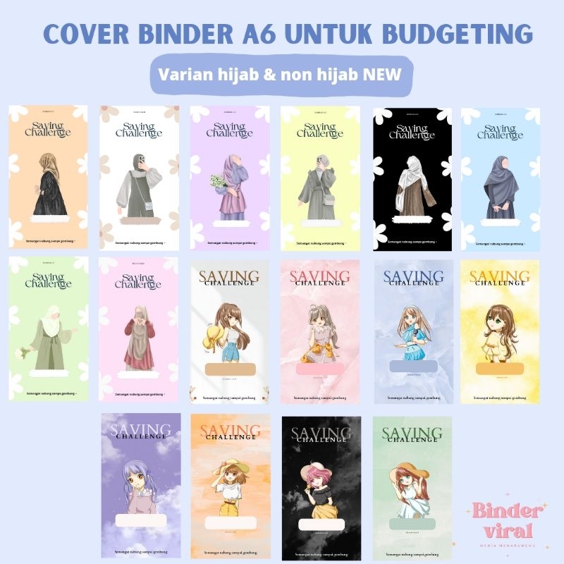 

( 1 lembar ) COVER BUDGETING BINDER A6 HIJAB / NON HIJAB