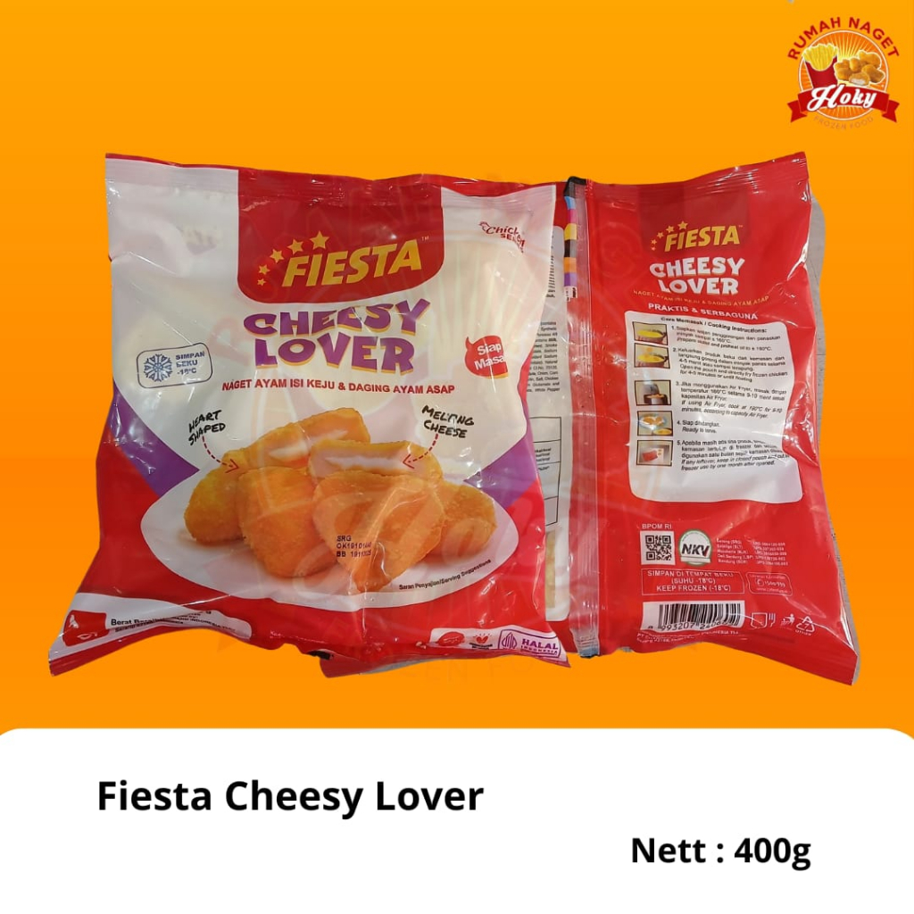 

Fiesta Cheesy Lover (nugget ayam isi keju dan daging ayam asap) 400gr