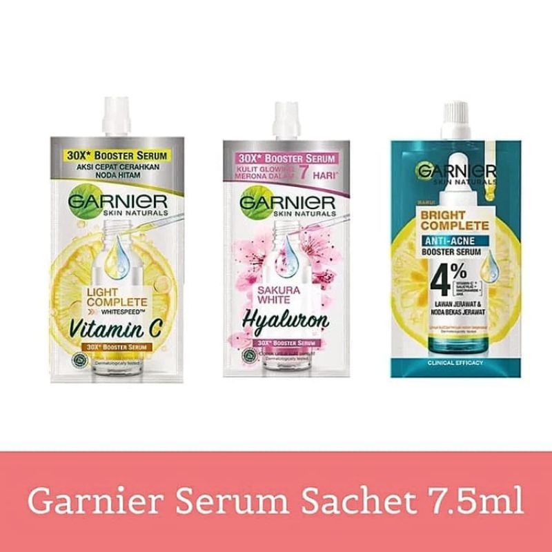 GARNIER serum brightening complete|Vitamin C|anti acne|Sakura|7.5ml