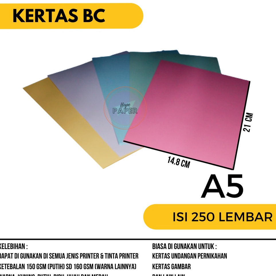 

KODE PRODUK RPVTL7983 Kertas BC A5 isi 25 lembar Kertas Undangan A5 Kertas Brief Card A5 Kertas Manila A5