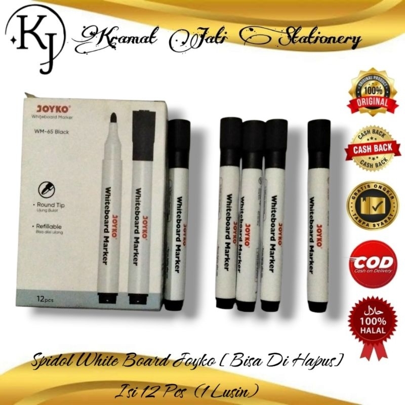 

Spidol White Board Joyko WM-65 [Bisa Di Hapus] Isi 12 Pcs (1 Lusin)