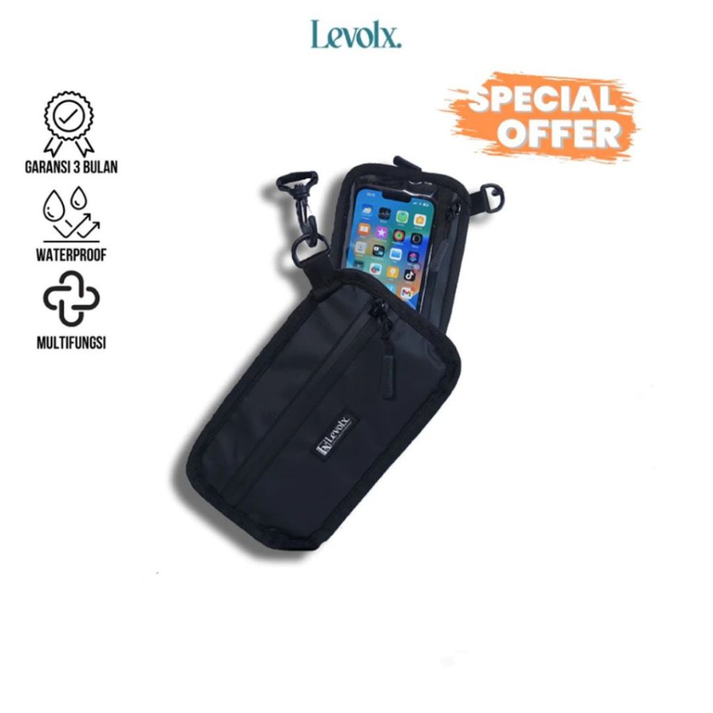 LEVOLX CLEVE Dompet Gantung Hp Unisex Transparan Neck Wallet Tas Leher Waterproof