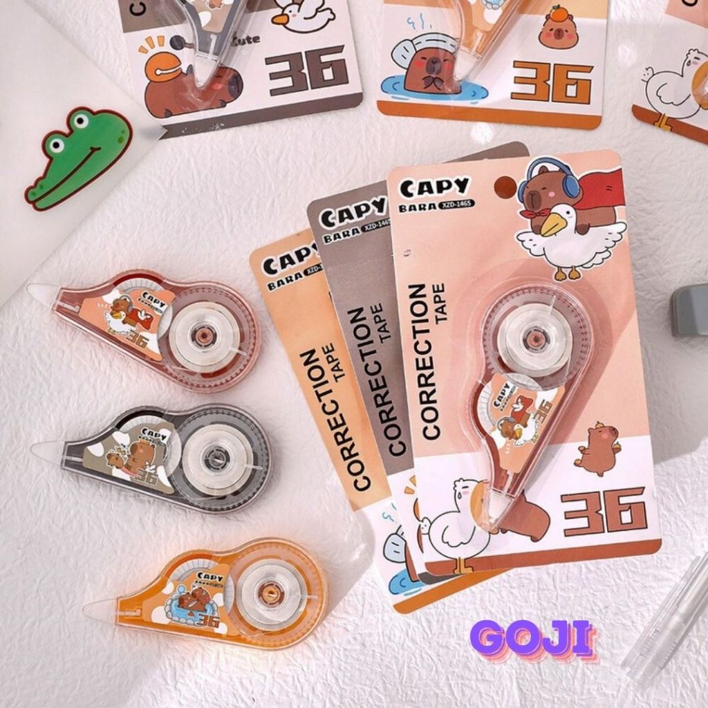 

GOJI Correction Tape Capybara 5m Lucu TipEx TipX Tip Ex Pita Kertas Penghapus Pulpen Pena Estetik