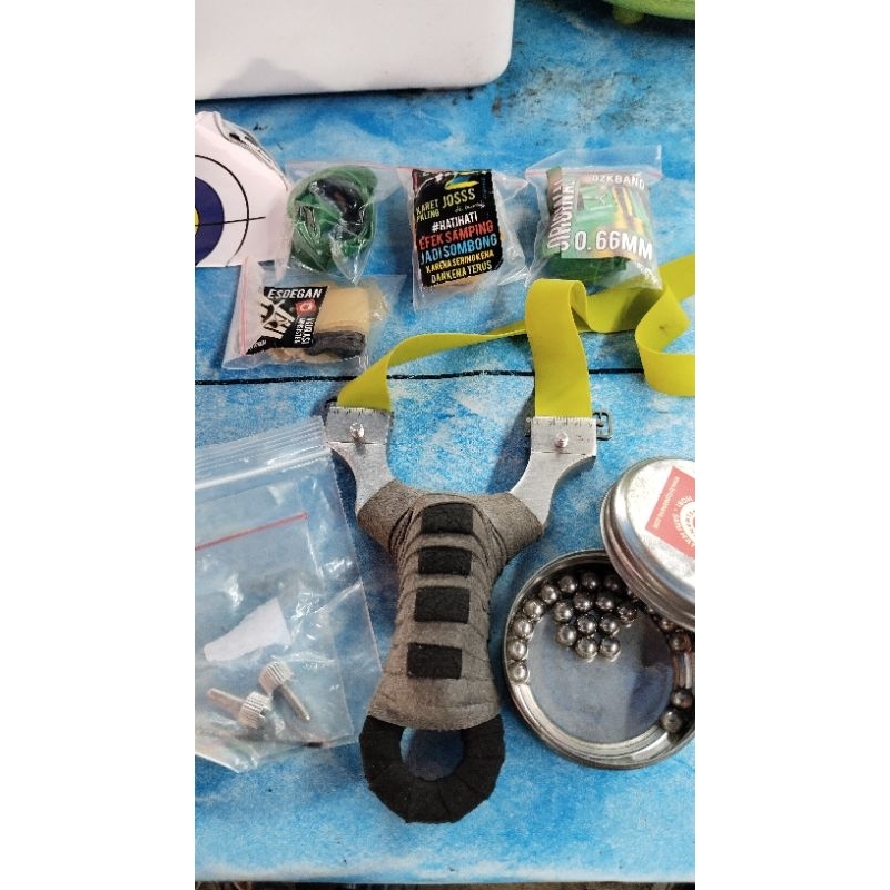 Ketapel Burung Besi Aluminium set