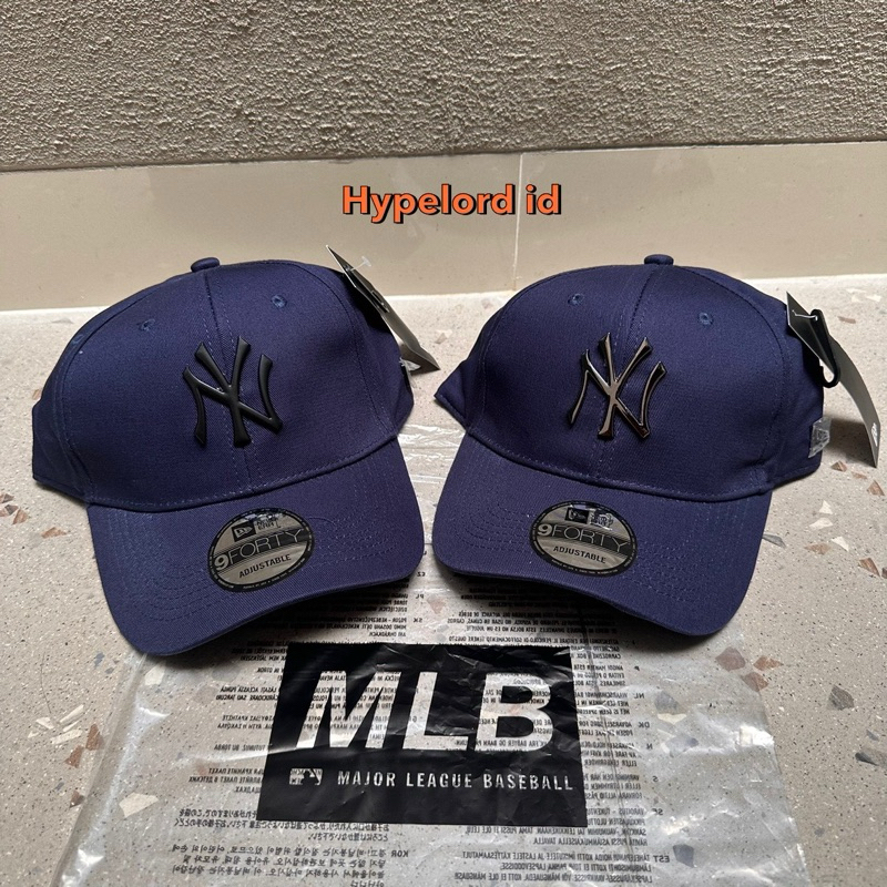 Topi Ny Newyork Cap Biru Navy logo Metal / Baseball Cap Metal