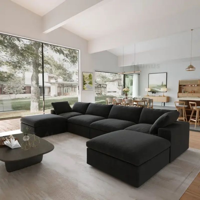 Sofa Ruang Tamu U Set | Sofa Kulit | Sofa Minimalis