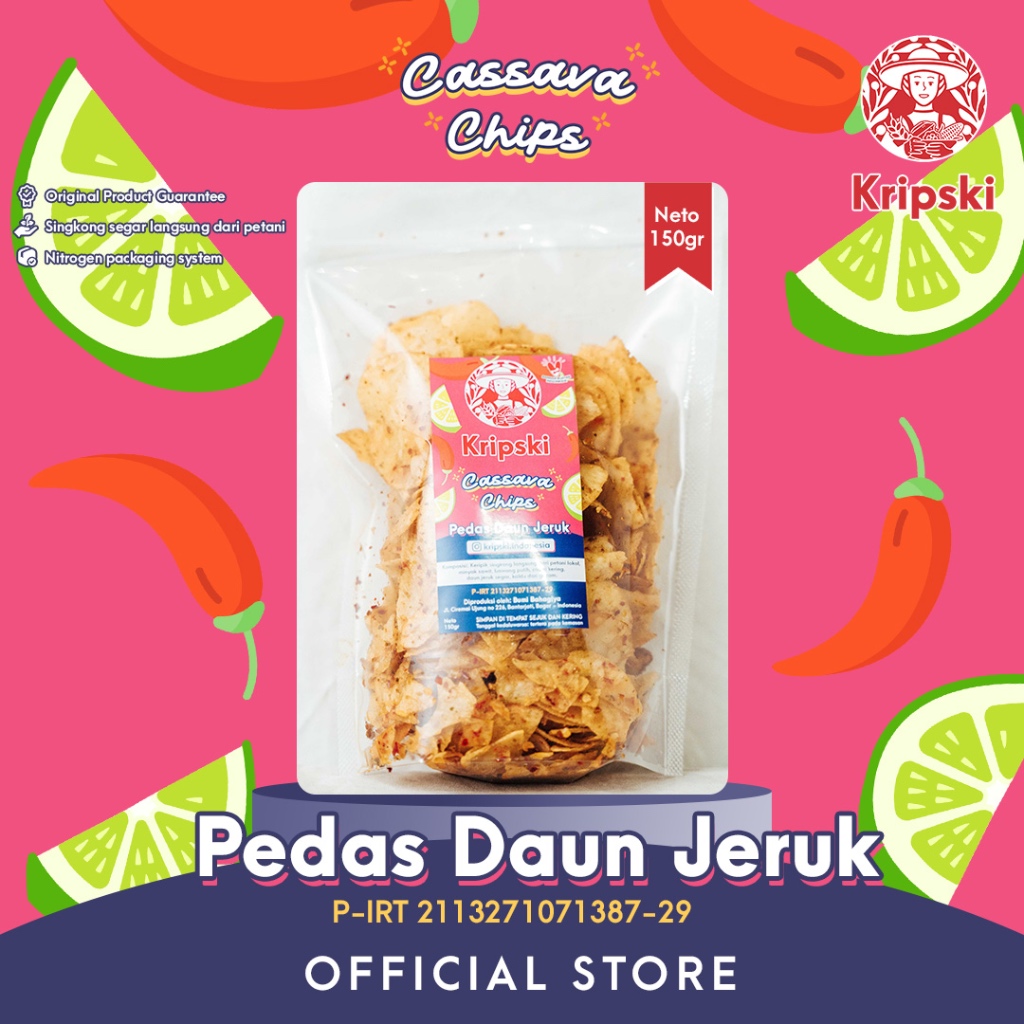 

Kripski Pedas Daun Jeruk 150 gram "Keripik Singkong