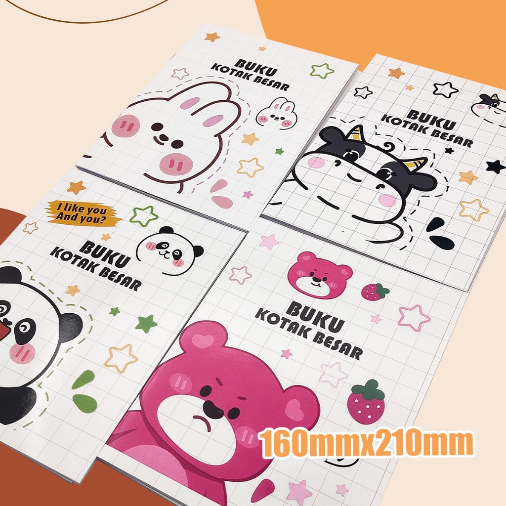 

Buku Latihan 14*14mm Buku Catatan Persegi Hewan / Buku Grid Seri Kelinci buku harian Alat tulis untuk siswa sekolah dasar kelas bawah