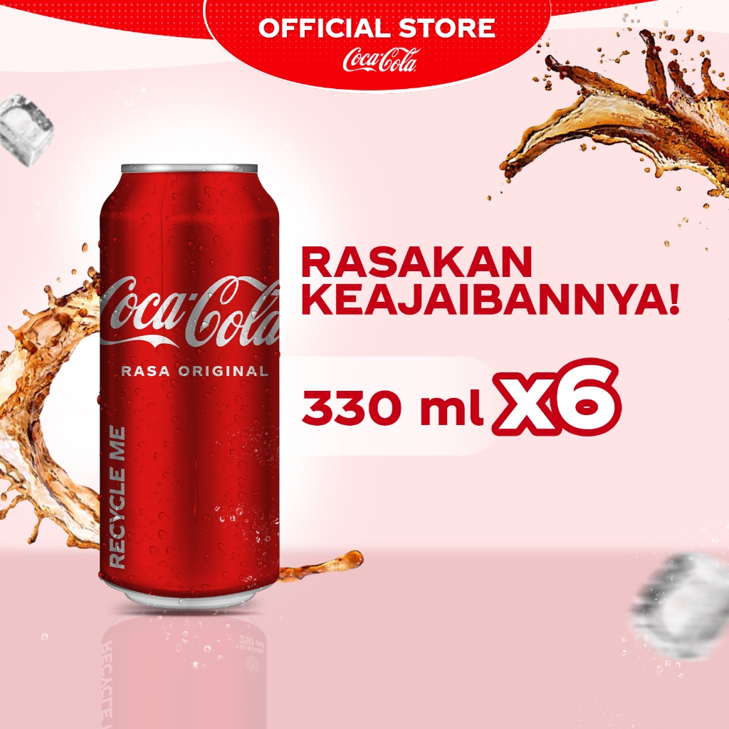 

Coca-Cola Original - Minuman Soda Rasa Kola - Kaleng 330ml - x6 Pcs