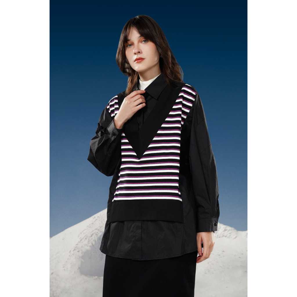 WAVERLY VEST SHIRT BLACK - BENANG JARUM