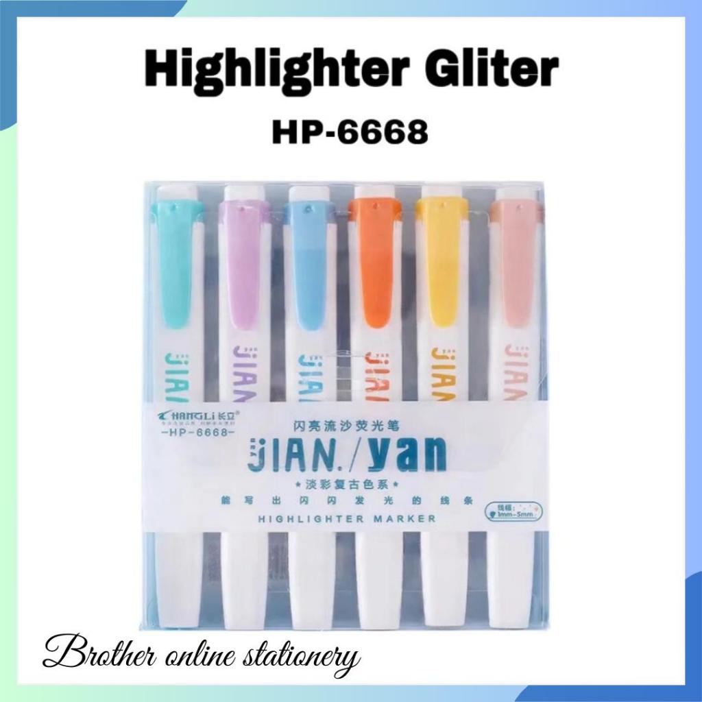 

BOS Stabilo Highlighter Glitter / Highlighter Pen / Penanda Tulisan