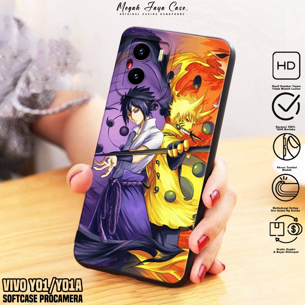 Softcase VIVO Y01 / Y01A - Case Hp VIVO Y01A / Y016 Motif Anime NRT - Casing Hp VIVO Y01 -  Silikon 