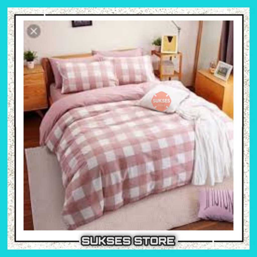 Sprei Motif Emily Pink / Sprei homemade Dengan Sudut Karet